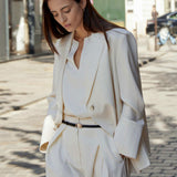 Marion asymmetrical relaxed jacket ivory - fasfas
