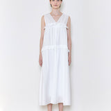 Ruffle ribbon detail maxi dress
