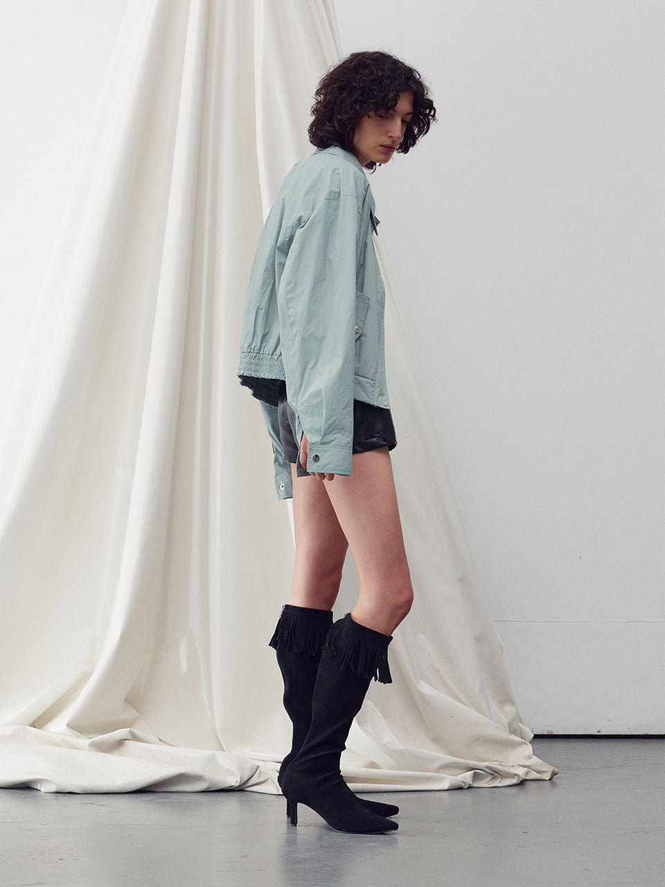 Elasticated hem bomber jumper - fasfas