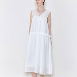 Ruffle ribbon detail maxi dress
