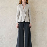 Slim fit v-neck tweed jacket