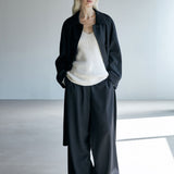 Rohe spread collar coat black - fasfas