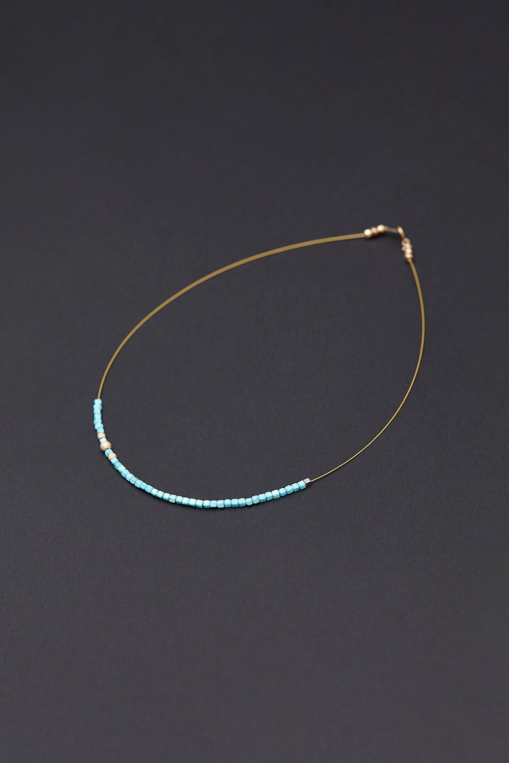 Invisible 2mm turquoise necklace - fasfas