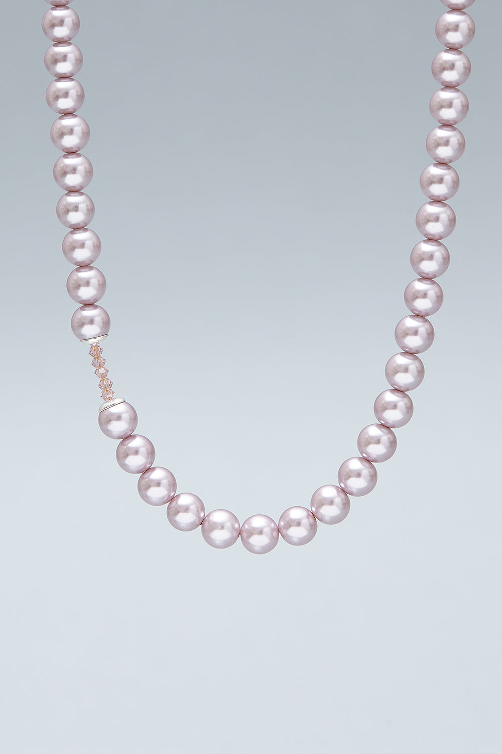 Lilac pastel purple pearl necklace (8mm) - fasfas