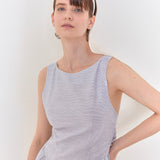 'La mer' shirring skirt dress blue grey