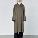 Rohe spread collar coat taupe - fasfas