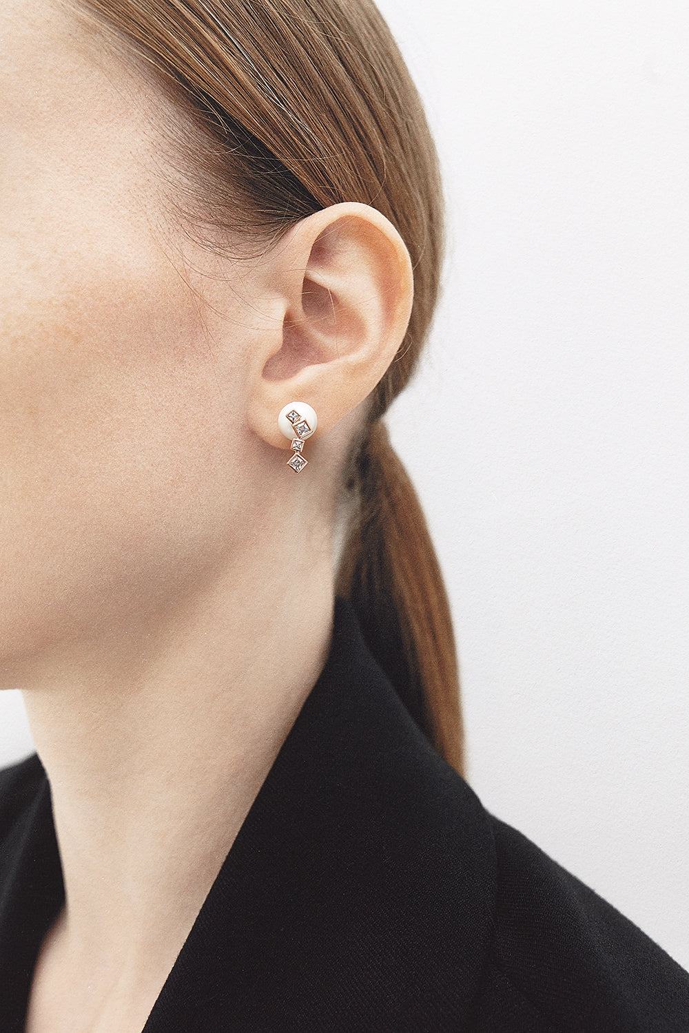 10mm white pearl core galaxy earrings(clip-on earrings) - fasfas