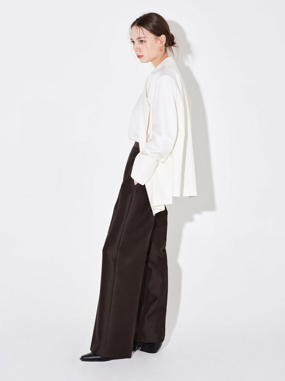 Vanessa straight pants dark brown - fasfas