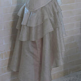 Asymmetric tiered mermaid skirt khaki