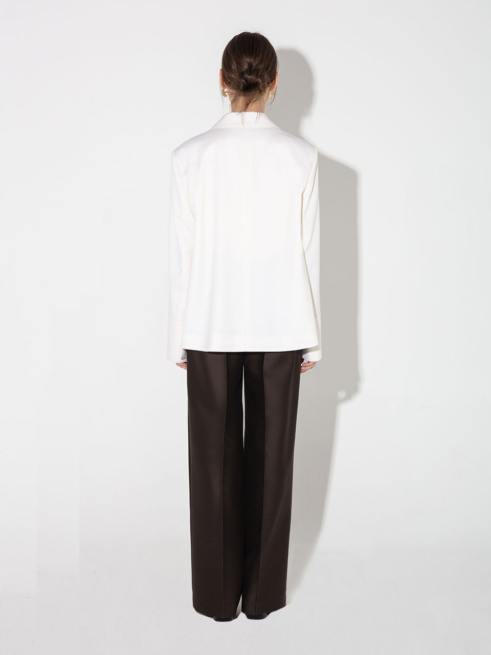 Vanessa straight pants dark brown - fasfas