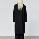 Rohe spread collar coat black - fasfas