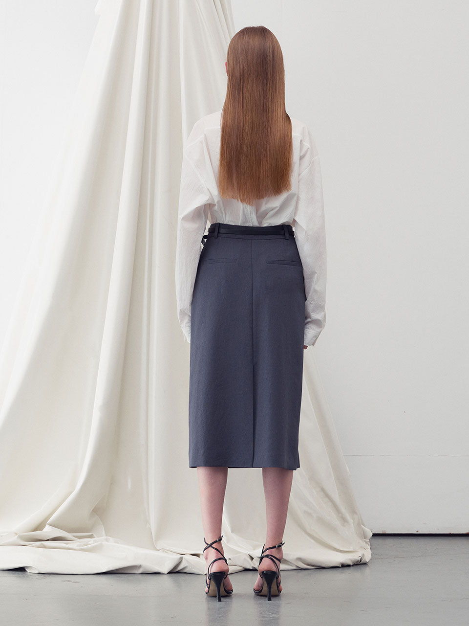 Side slited midi skirt - fasfas