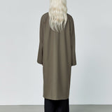 Rohe spread collar coat taupe - fasfas
