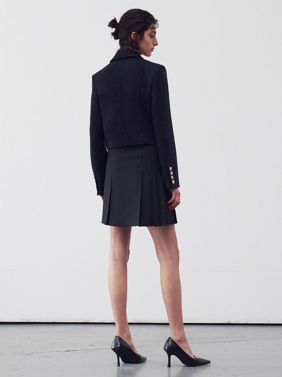 Pleated Mini Skirts black - fasfas