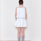 Swan embroidered a line blouse white