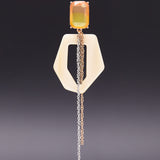 Geometric funky dramatique earrings beige(clip-on earrings) - fasfas