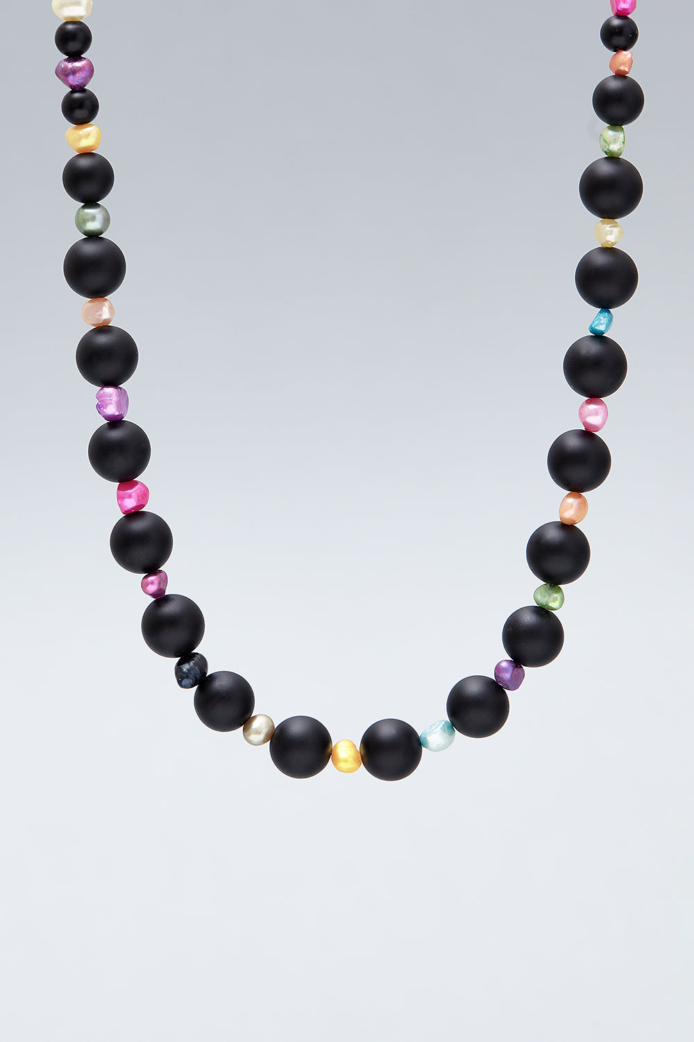 Rainbow matte onyx necklace (10mm) - fasfas