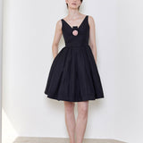 Audrey v neckline midi dress