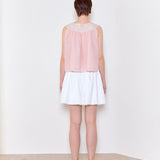 Swan embroidered a line blouse pink