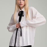 Silk classic pintuck shirt