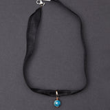 Apatite silk choker necklace (2cm) - fasfas