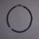 8mm blue sandstone necklace - fasfas