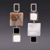 Petrified wood dramatique earrings - fasfas