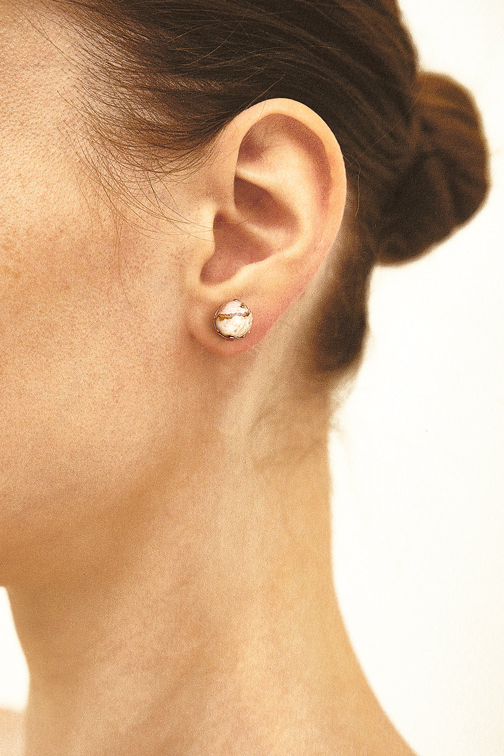 8mm crazy agate earrings(clip-on-option) - fasfas