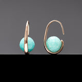 Amazonite oval hoop earrings - fasfas