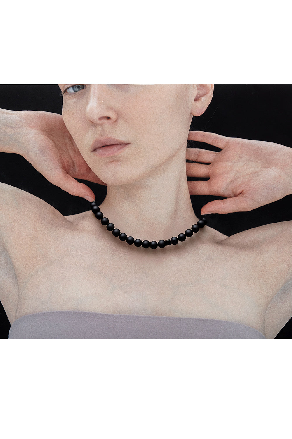 10mm matte onyx necklace - fasfas