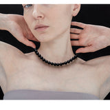10mm matte onyx necklace - fasfas