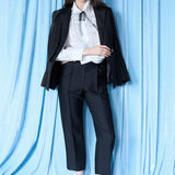 Organza pleated detail silk blouse