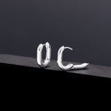 Simple hoop earrings medium silver - fasfas
