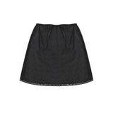 Rose jacquard lace trimming mini skirt