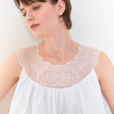 Swan embroidered a line blouse white