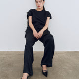 Acetate satin string pants black