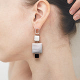 Petrified wood dramatique earrings - fasfas