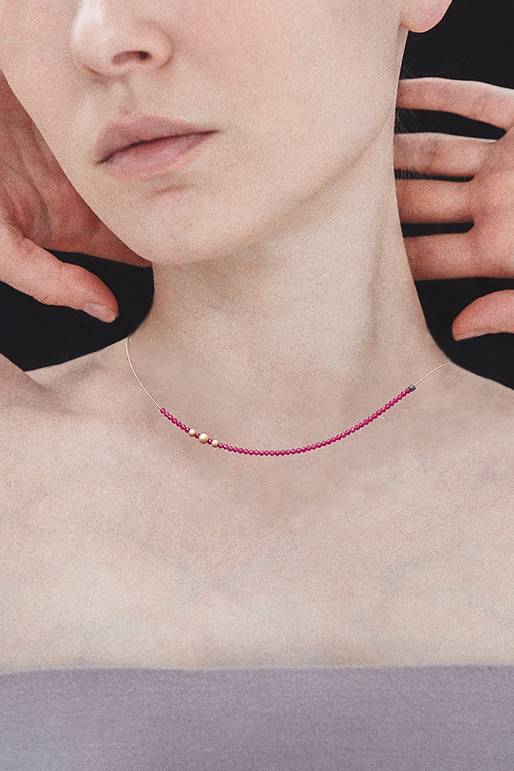 Invisible 2mm ruby necklace - fasfas