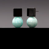 10mm amazonite onyx earrings(clip-on-option) - fasfas