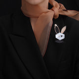 Bluelace agate rabbit brooch - fasfas
