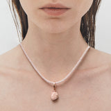 Irregular peachmoonsone necklace - fasfas