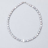 6.5mm grey freshwater pearl necklace - fasfas