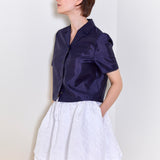 Rose jacquard lace trimming mini skirt