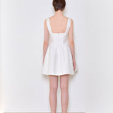 Rose jacquard flared dress