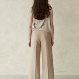 Tuck-detail sleeveless blouse top dutch white