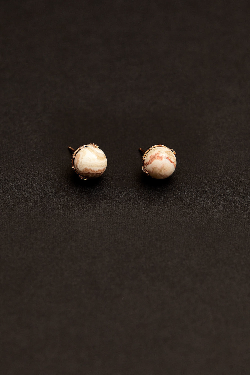 8mm crazy agate earrings(clip-on-option) - fasfas