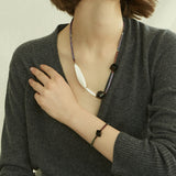Heart-scouring tear neckpiece matte purple - fasfas