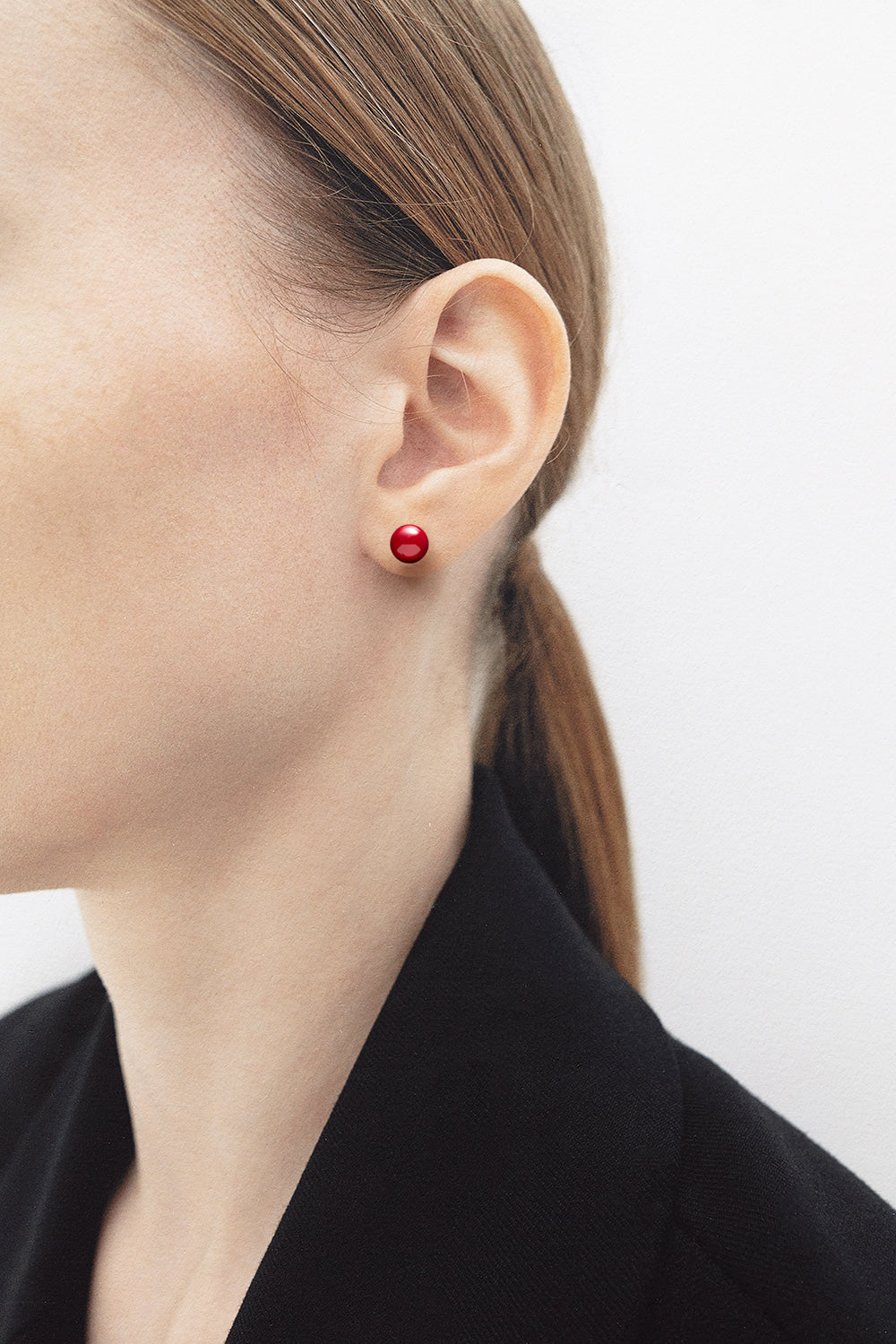 10mm red pearl core earrings(clip-on earrings) - fasfas