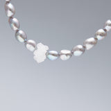 6.5mm grey freshwater pearl necklace - fasfas