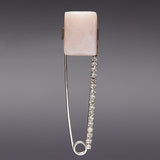 Peachmoonstone safety pin brooch - fasfas